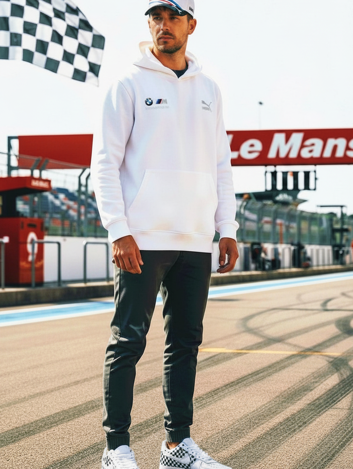 Photorealistic motorsport editorial image